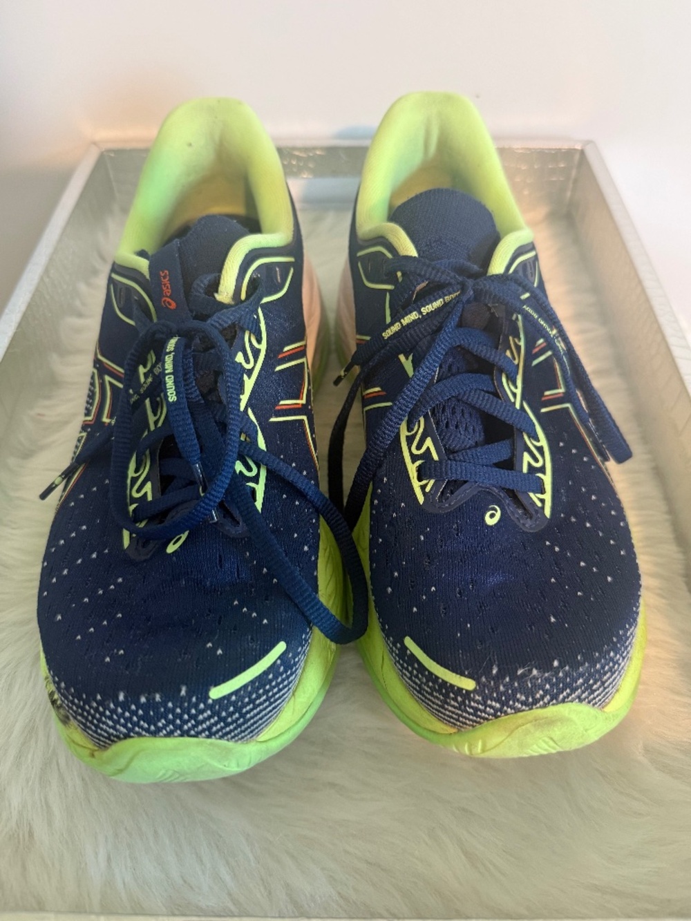 Asics Gel Cumulus 26 Limited Edition shoe Men 7.5 Blue Expanse Illuminate Green